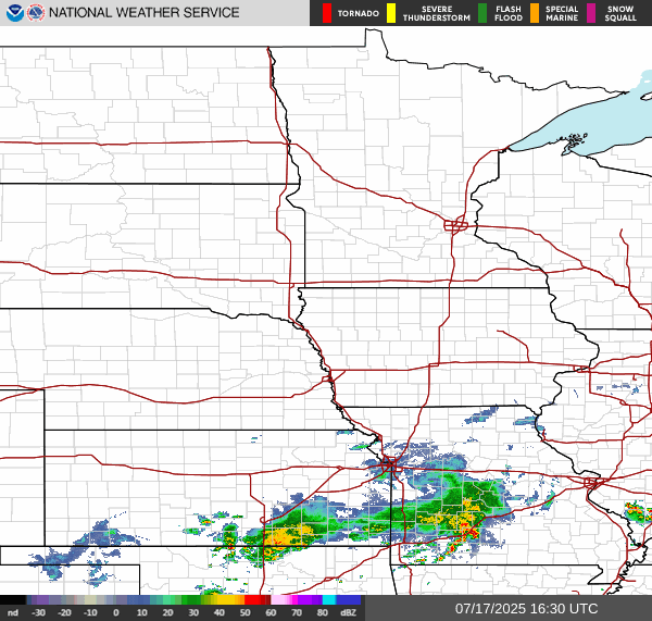 Weather radar map